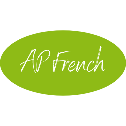 Words AP French on a green Background.