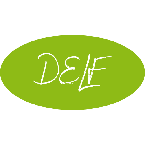 Words DELF on a green Background.