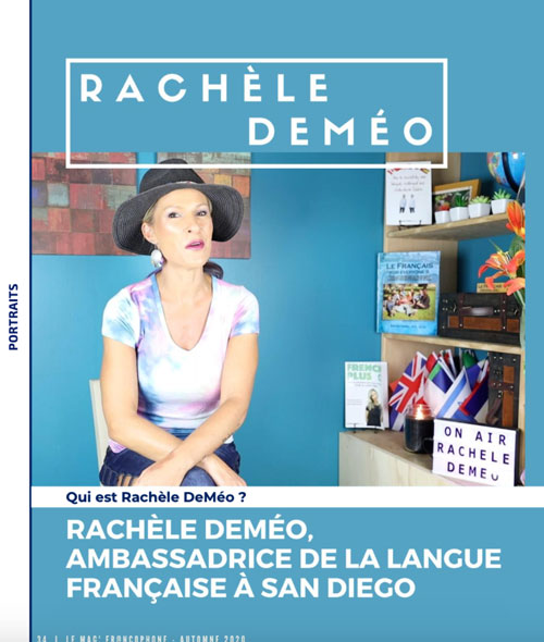 Screenshot of Les Français Press magazine featuring Rachele DeMeo